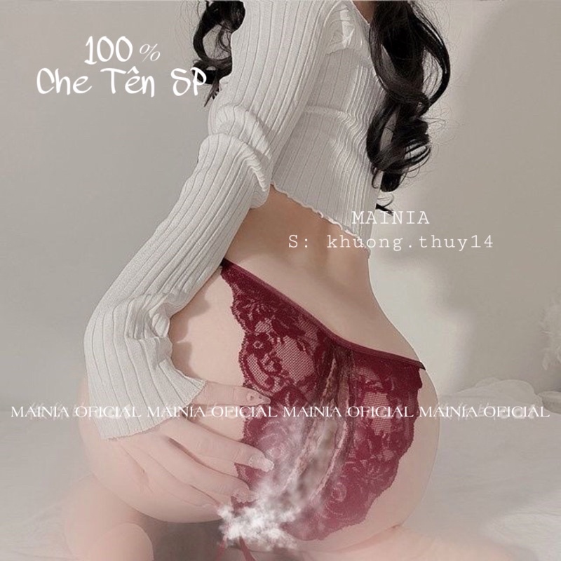 [ CÓ BIGSIZE  70 Kg ] Quần Lót Ren Hoa Lọt Khe Hở Đáy Buộc Cột Dây Sexy Quyến Rũ Siêu Mềm Mịn Cao Cấp Mainia Shop