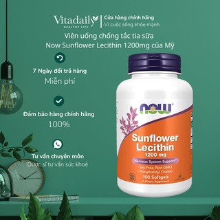 Viên uống chống tắc tia sữa Now Sunflower Lecithin 1200mg của Mỹ