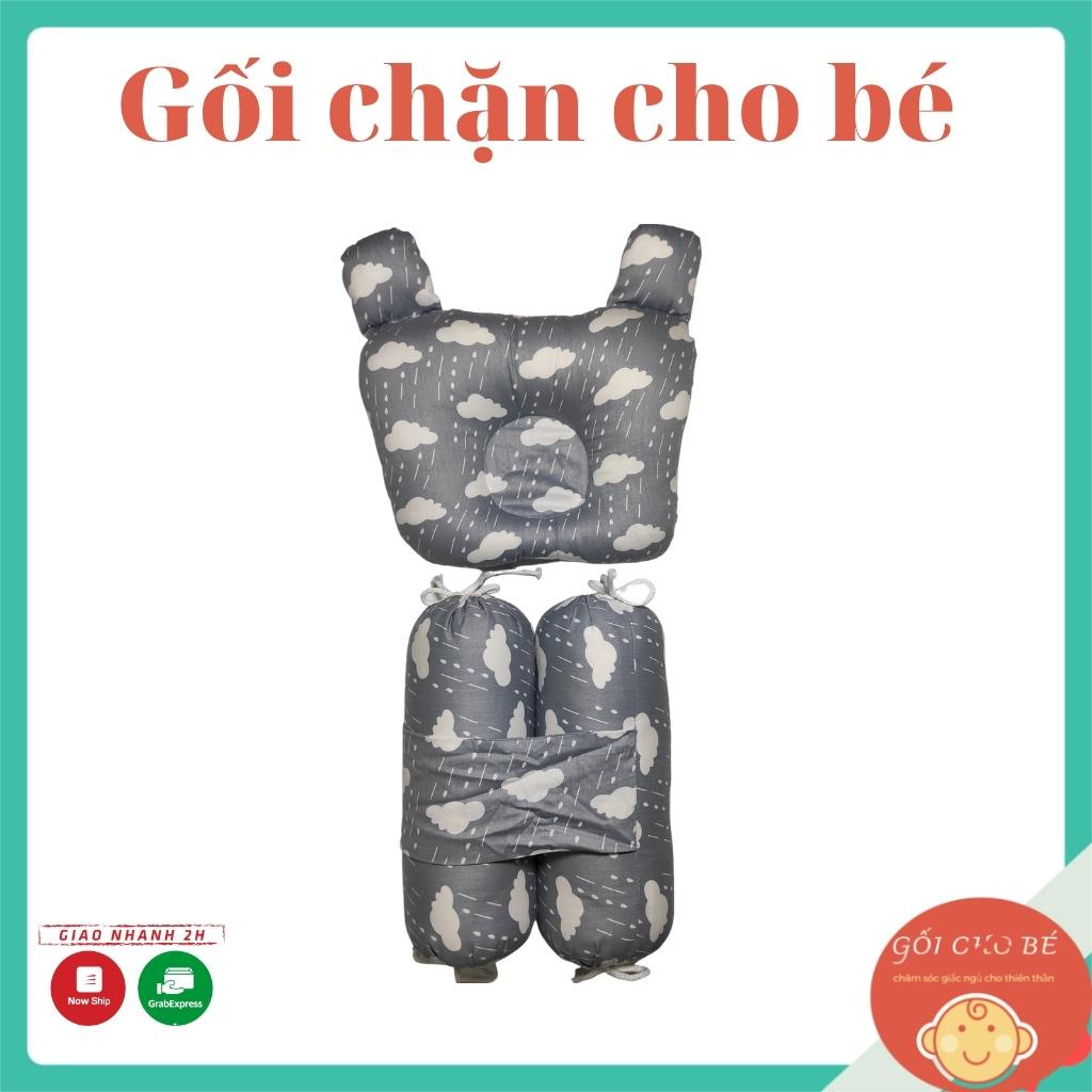 Gối chặn cho bé MERU chống giật mình ruột vỏ đỗ, ruột bông cho bé