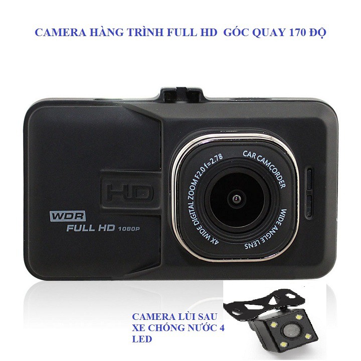 camera hành trình oto + camera lùi cảm biến sau xe