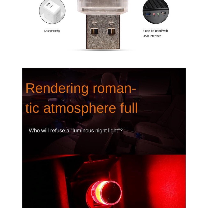 Đèn LED Không Dây Nhiều Màu Không Chói Dùng Trang Trí Xe Hơi