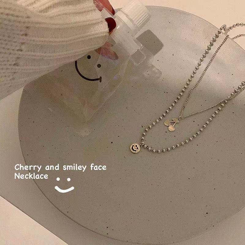 Vòng cổ cherry mặt cười 2 dây