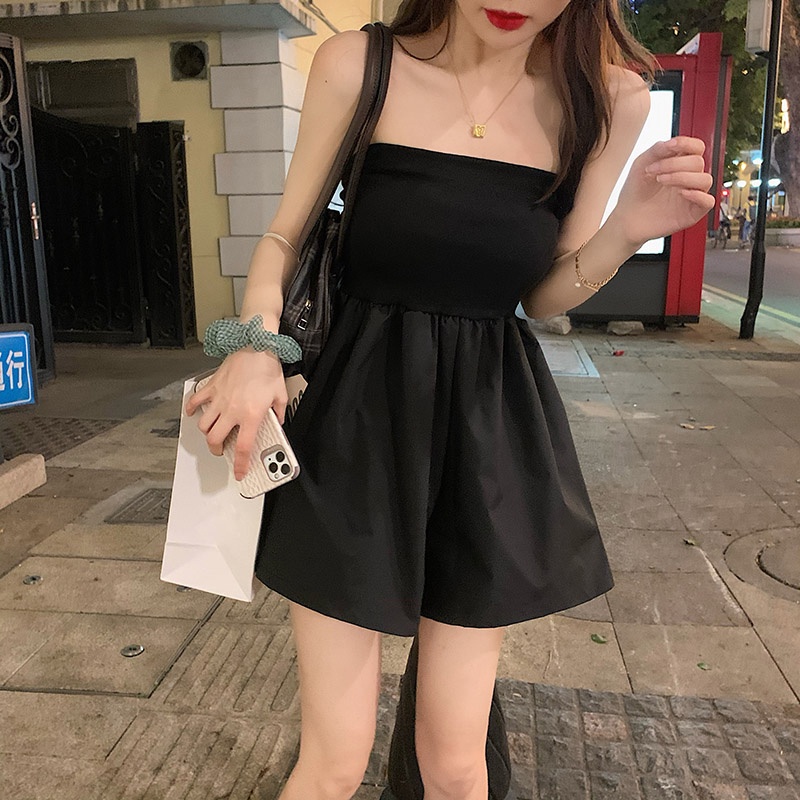 Áo liền quần Xiaozhainv ống rộng hở vai quyến rũ cho nữ | BigBuy360 - bigbuy360.vn