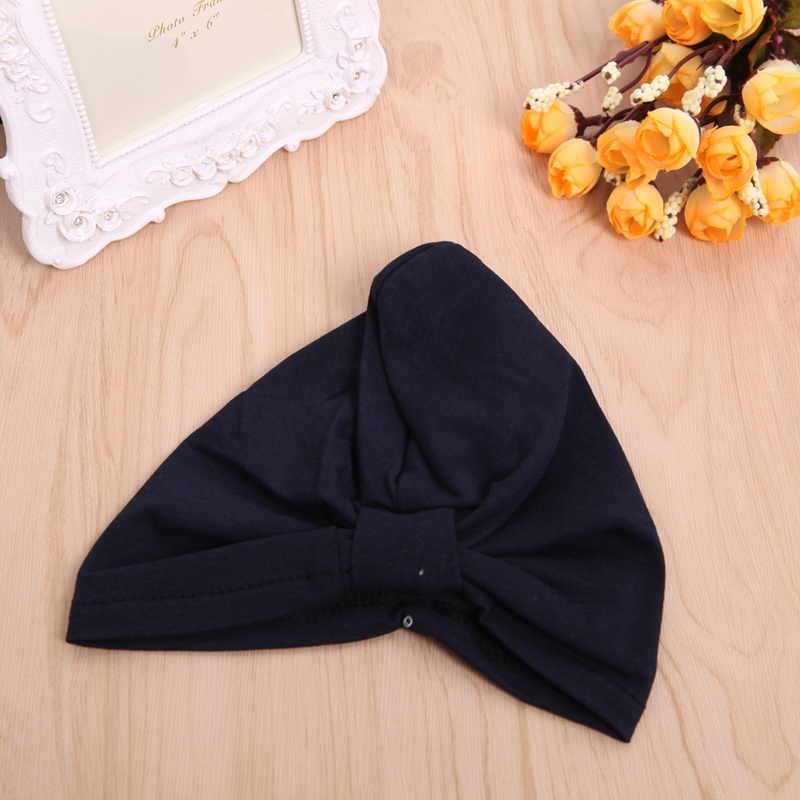 Mũ Beanie Cotton Mềm Mại Phong Cách Turban Dành Cho Bé Gái