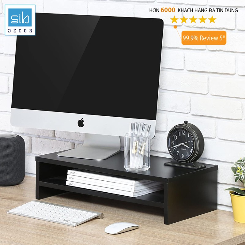 Kệ Để Màn Hình Máy Tính, Để Sách và Đồ Văn Phòng Trên Bàn Làm Việc SIB DECOR Màu Đen | BigBuy360 - bigbuy360.vn