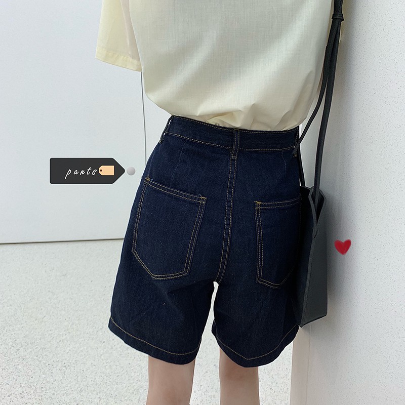 Quần đùi jean xanh than ulzzang 8326