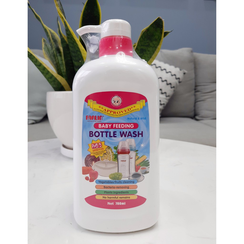 Nước rửa bình sữa và rau củ quả an toàn cho bé Farlin - Chai 700ml