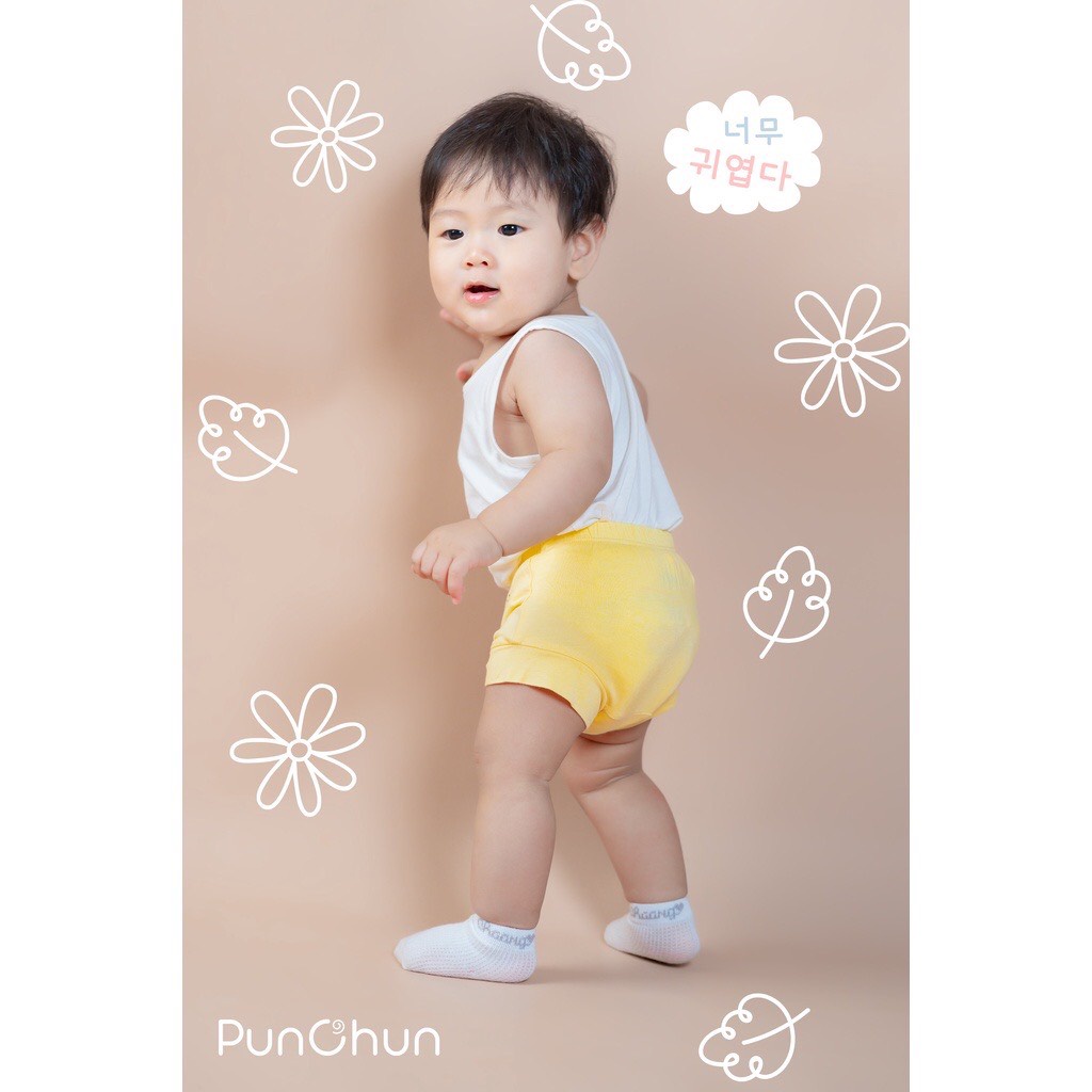 Punchun Set 3 chiếc quần bom cho bé trai, bé gái chất cotton dành cho bé từ 3 tháng đến 5 tuổi SS2022D03