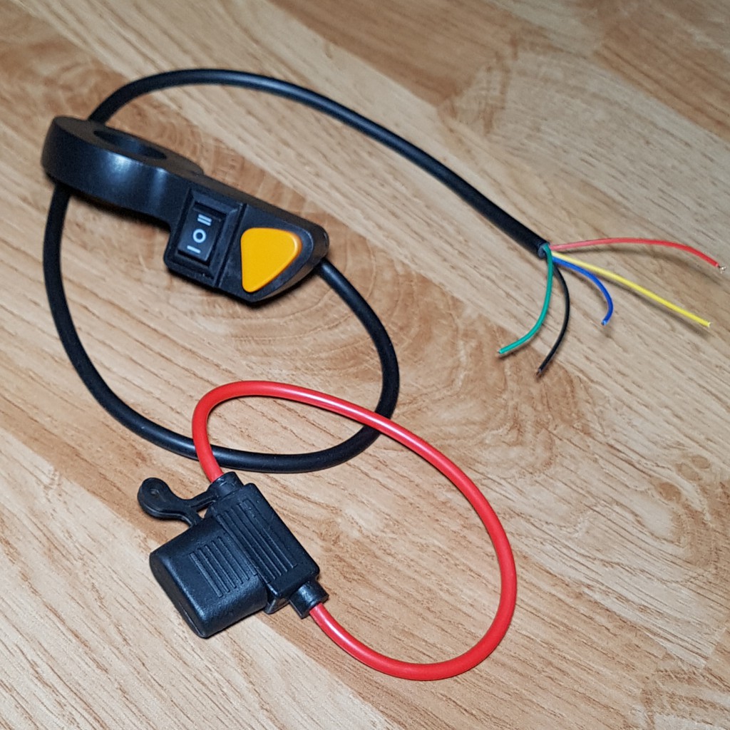 Combo Cụm công tắc Mở Tắt Mở ĐenCam và Cầu chì chống nước cho đèn trợ sáng 2 màu Vàng Trắng