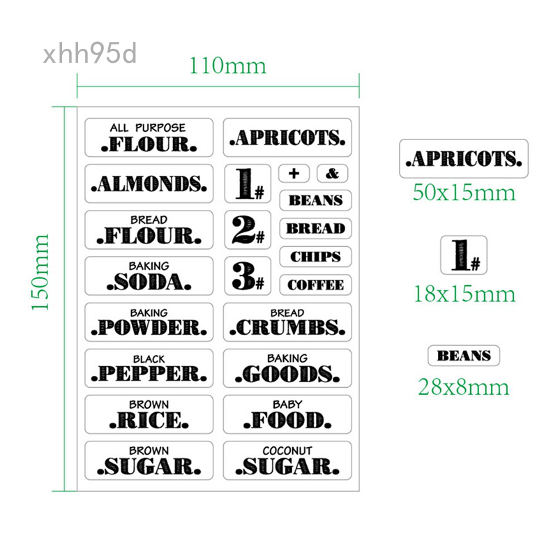 Set 132 sticker 7 cỡ độc đáo dán trang trí nhà hàng/ nhà bếp chống thấm nước tiện lợi