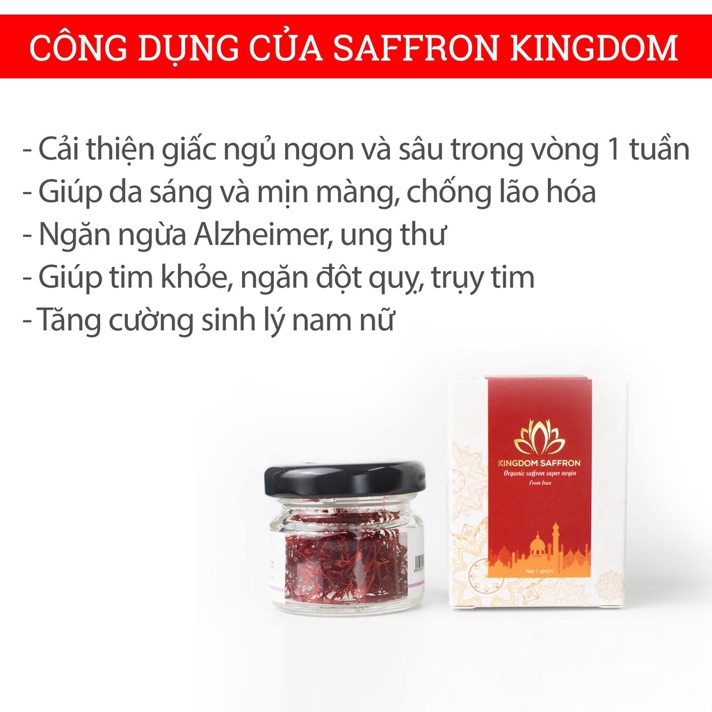 Combo saffron nhụy hoa nghệ tây Kingdom Herb chính hãng thượng hạng 1g x 3 hộp