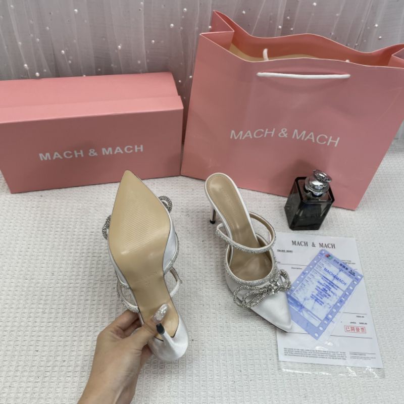 x Guốc Sục Nơ Đá 9p Mach Lụa Mềm Êm Fullbox Cao Cấp