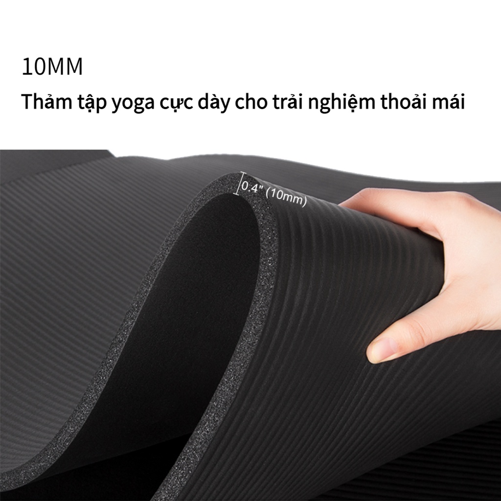 OneTwoFit Thảm tập yoga chống trượt dày 10mm có túi đựng yoga mat 183cm x 61cm