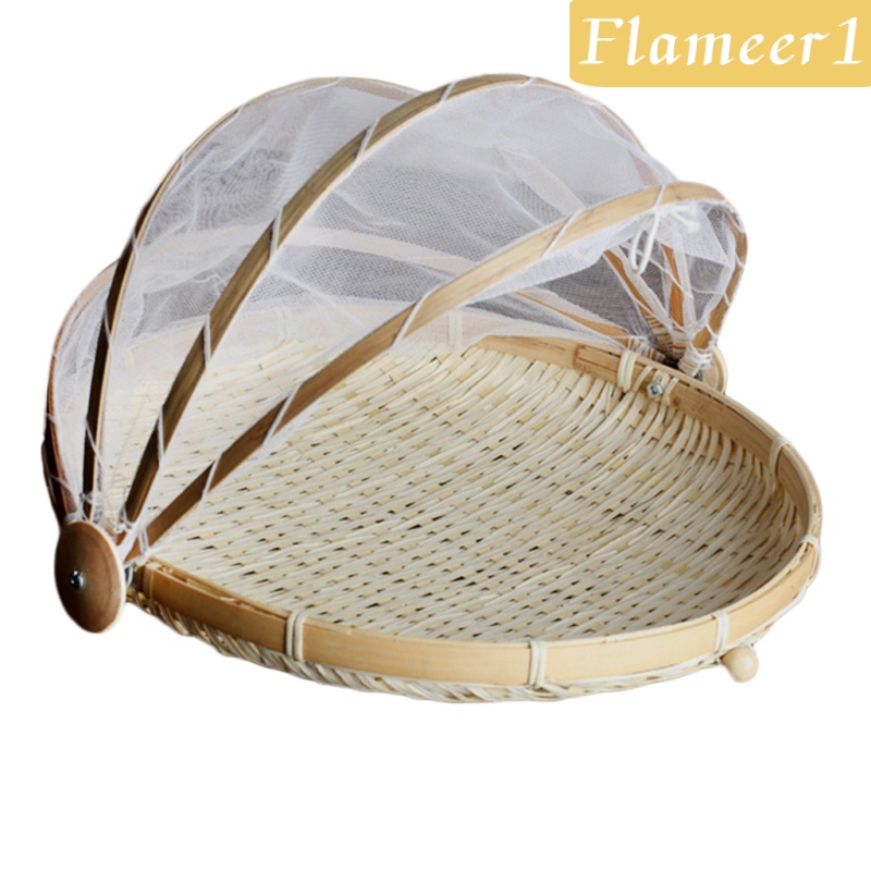 Mâm có thể mang đi đựng thức ăn bằng tre có lồng đậy du lịch