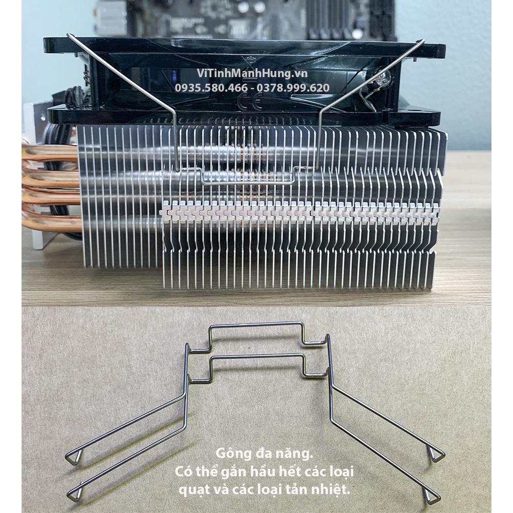 Gông gắn quạt 12cm cho tản nhiệt chip CPU, gông fan 12cm.