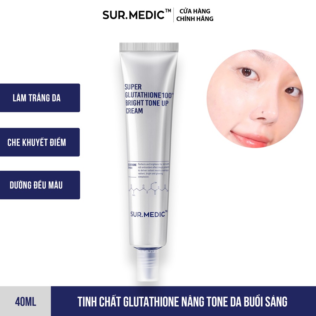 Hàn Quốc - Kem dưỡng trắng da nâng tone Sur.Medic Super Glutathione 100 Bright Tone Up Cream | BigBuy360 - bigbuy360.vn