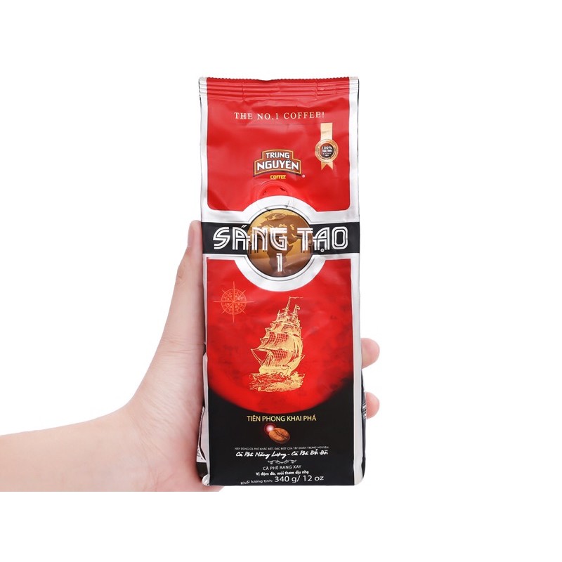 Cà Phê Đen Rang Xay Trung Nguyên Sáng Tạo 1 340g -Robusta - BH Chú Hoài