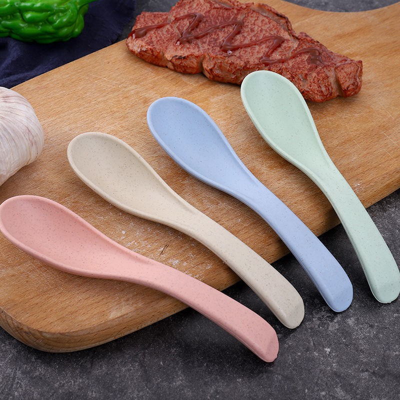 4 muỗng múc nhiều màu sắc bằng sợi lúa mạch an toàn