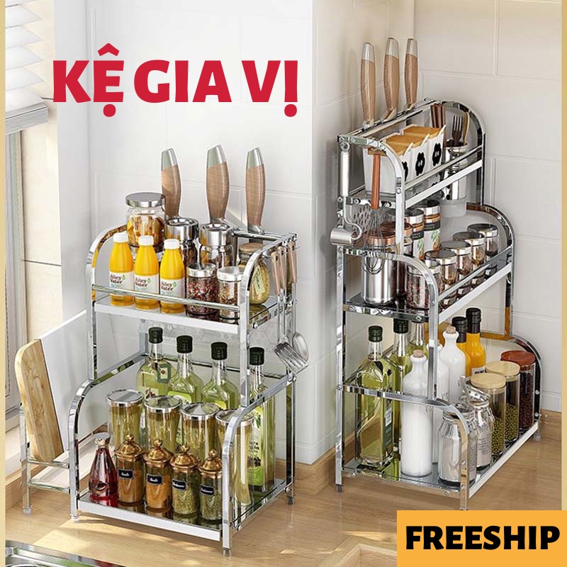 Kệ Gia Vị, Kệ Đựng Gia Vị Nhà Bếp Inox Đa Năng Tiện Gọn Chất Liệu Cao Cấp Chống Han Gỉ LEON OFFICIAL | BigBuy360 - bigbuy360.vn