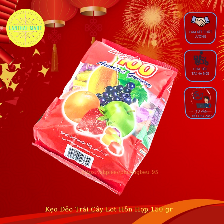 KẸO DẺO TRÁI CÂY LOT 100 GÓI 150G