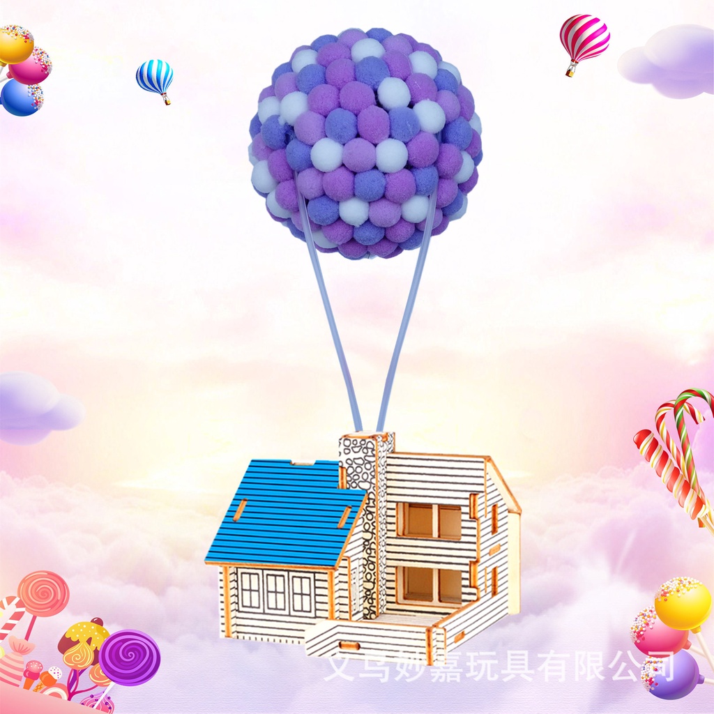 [Hàng Sẵn] Đồ Chơi DIY Lắp Ráp Ngôi Nhà Gỗ Bay Với Bong Bóng Màu Sắc