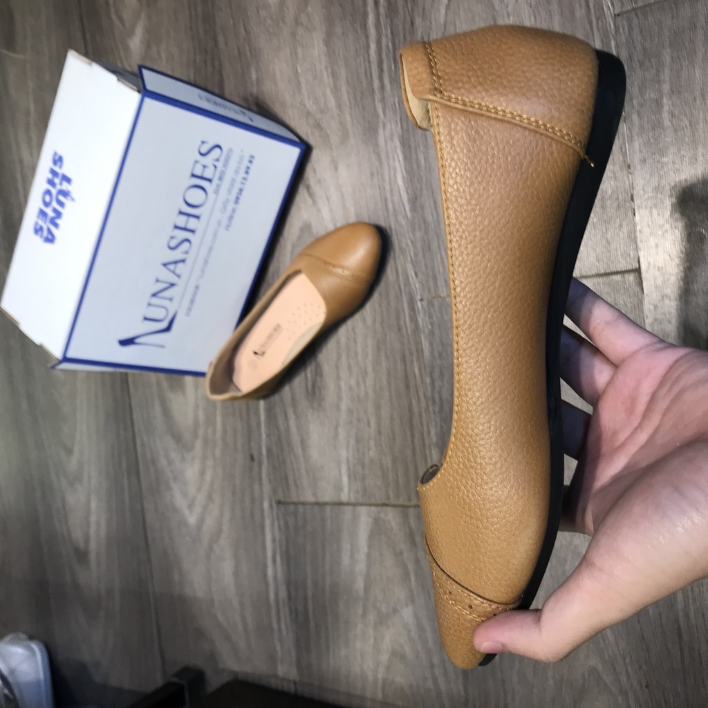 Giày búp bê nữ đế bệt, giày bệt nữ da bò thật LUNASHOES 1066 bảo hành 2 năm 1 đổi 1 đi êm chân