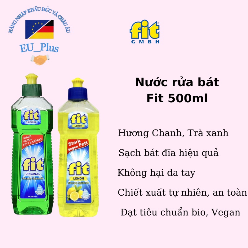 [Hàng Đức] NƯỚC RỬA BÁT FIT TỪ TỰ NHIÊN Chai 500ml/ 750ml