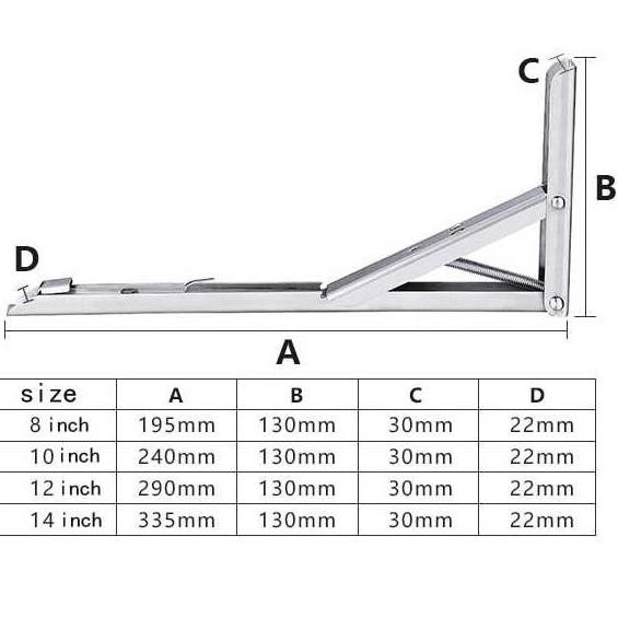 SIKU Set 2 Giá Đỡ Khuỷu Tay 65kg - 8 Inch Gấp Gọn Tiện Dụng