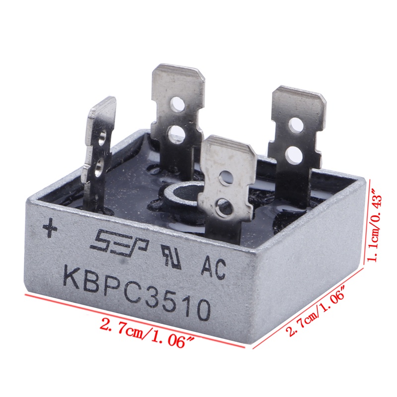 Bộ Chỉnh Lưu Cầu Đơn zzz 5x 35A KBPC3510 1000V Bằng Kim Loại Mới