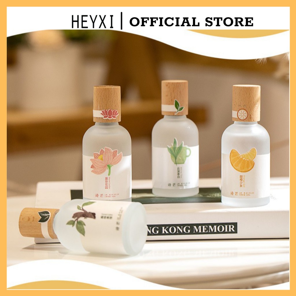 Nước Hoa Body Mist Shimang Trà Thơ Mẫu Mới Nắp Gỗ Thân Thủy Tinh Vỏ Mờ Sang Trọng Xịt Thơm Body Mist SNHG1