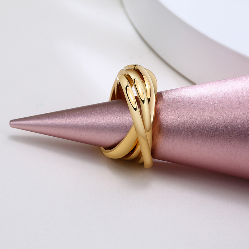 Nhẫn VNOX bằng thép không gỉ thiết kế sóng nhiều lớp