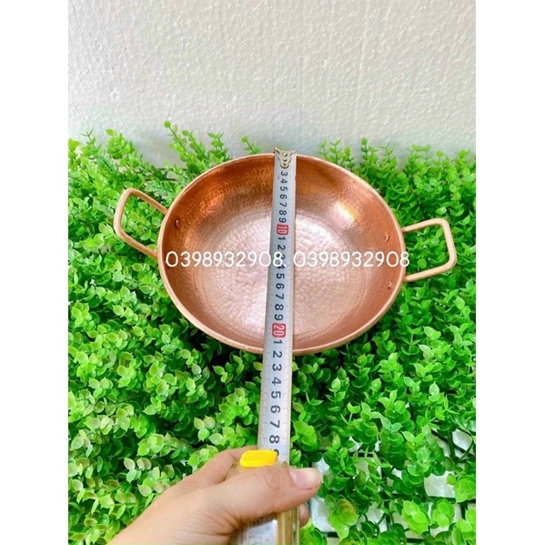 Chảo đồng đỏ 22 x 6 cm  chất liệu bằng đồng đỏ nguyên chất nhà làm  ra