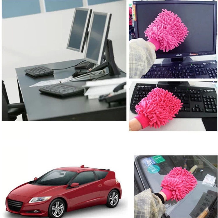 Găng Tay Rửa Ô Tô Xe Máy 2 Mặt Vi Sợi Lau Dọn Nội Thất 1 Chiếc 7