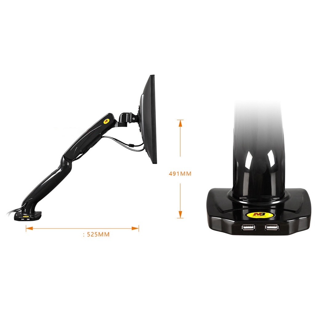 Giá treo màn hình máy tính North Bayou F80 17 - 30 inch Tải trọng 9Kg Mẫu mới 2021 Chính Hãng