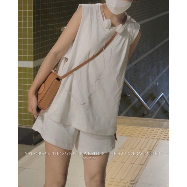 Bộ đồ nữ set đồ áo ba lỗ Áo Tanktop quần short Cotton co giãn mùa hè năng động