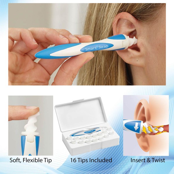 Dụng Cụ Lấy Ráy Tai Thông Minh Smart Swab 16 Đầu Xoắn Ốc Thay Thế Mềm Mại Dễ Sử Dụng -Bán Giá Sỉ