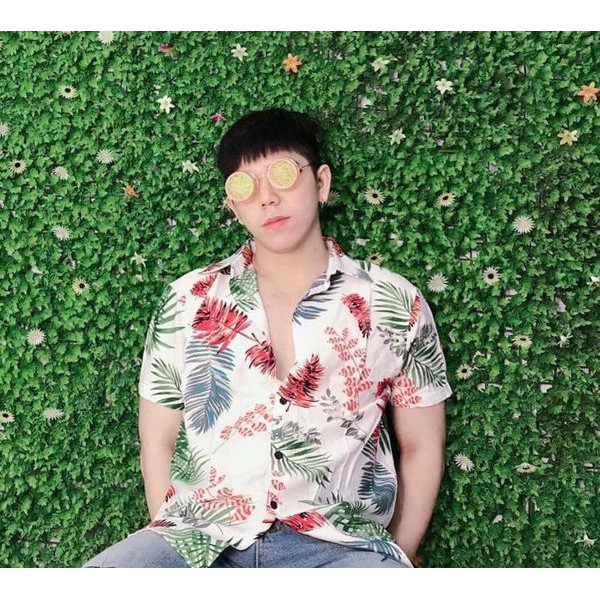 Áo sơ mi hoa lá Áo đi biển nhóm đi biển hạo tiết hoa lá thời trang chất liệu đũi pha cotton mặc thoáng mát