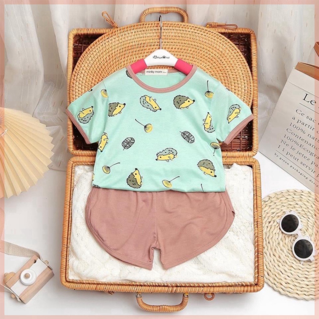 Bộ Cộc Tay Cho Bé Trai Bé Gái LILIKIDS Vải Thun Lạnh Hoạ Tiết Động Vật Rễ Thương BCT04