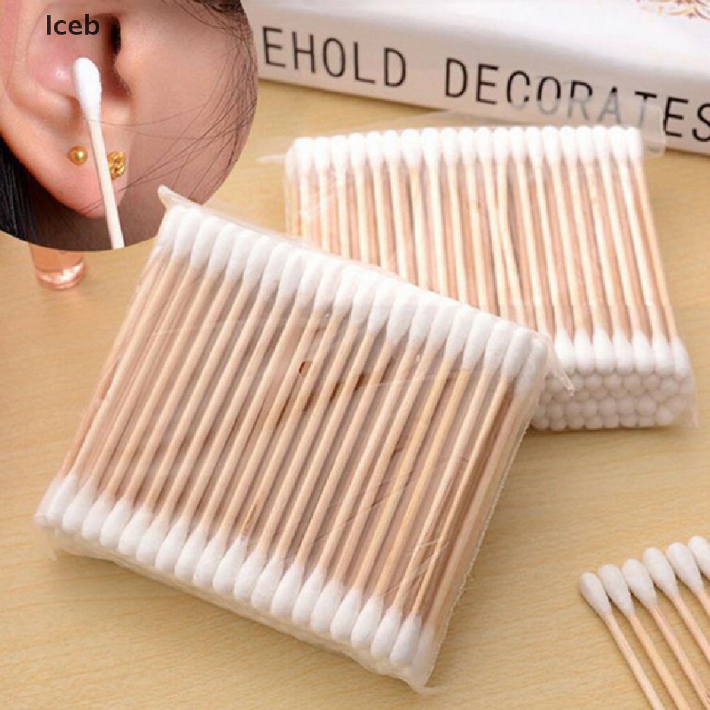 Bộ 100 Tăm Bông Cotton Hai Đầu Dùng Một Lần Trang Điểm Hàng Ngày