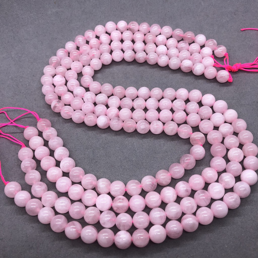 Vòng đeo tay chuỗi hạt màu hồng cỡ 6-12mm