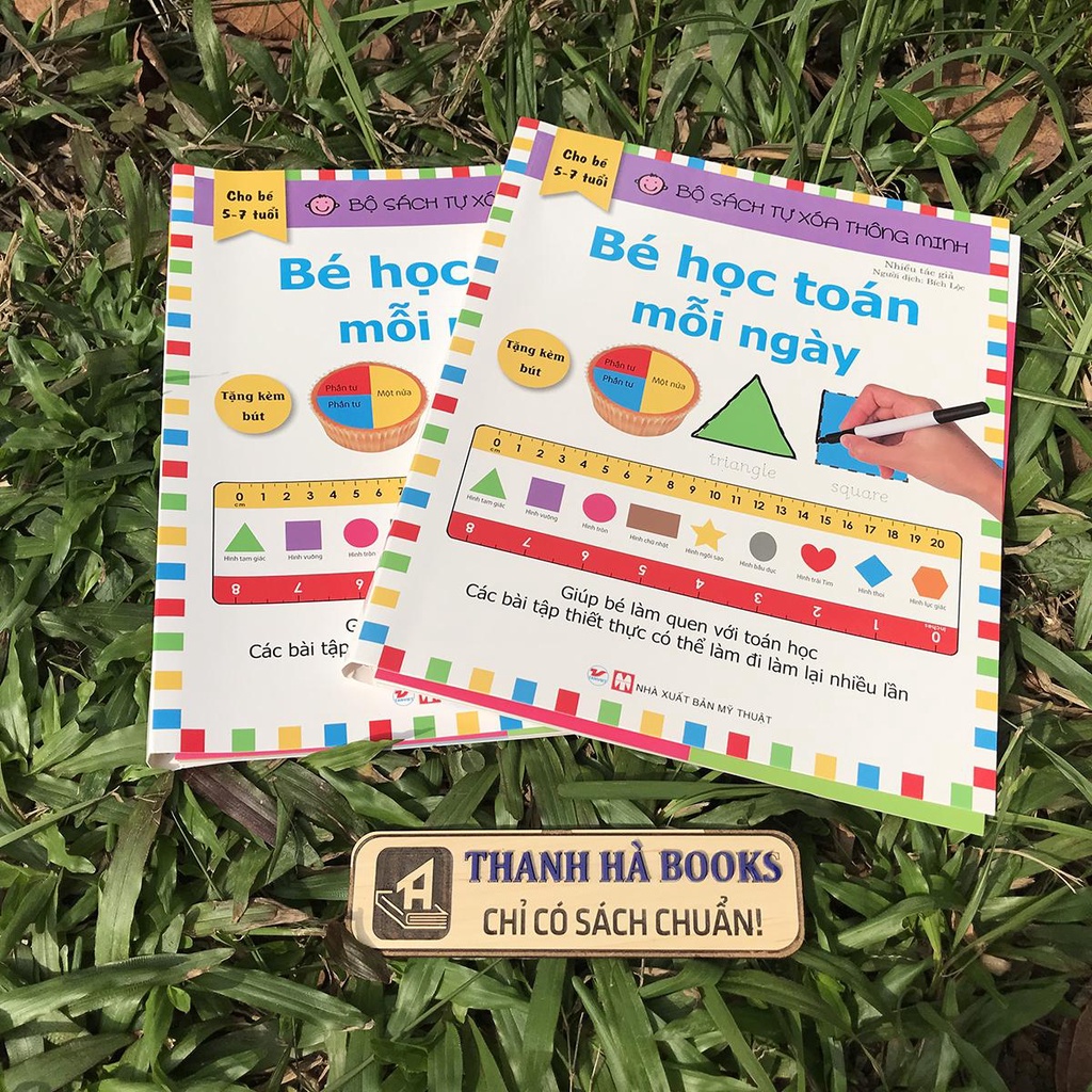 Sách - Bộ Sách Tự Xóa Thông Minh - Bé Học Toán Mỗi Ngày (Tặng kèm bút) - Cho bé 5-7 tuổi