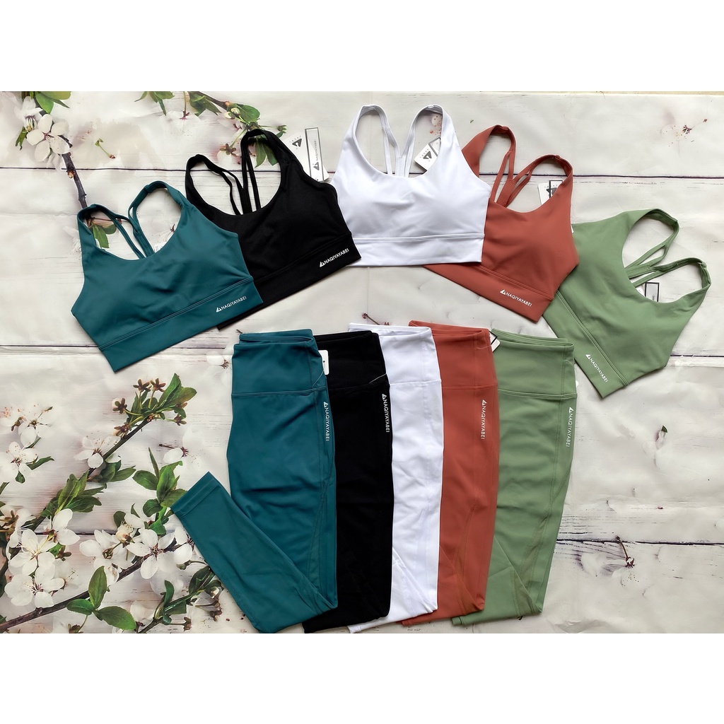 Đồ tập Yoga Gym đan dây cao cấp Naqui Quảng Châu tập gym, yoga, thể thao sẵn mút xịn