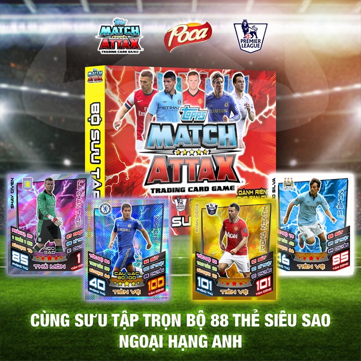 Thẻ cầu thủ 2012/13 Ngoại Hạng Anh size Poca Match Attax thẻ in custom ST STORE CARD