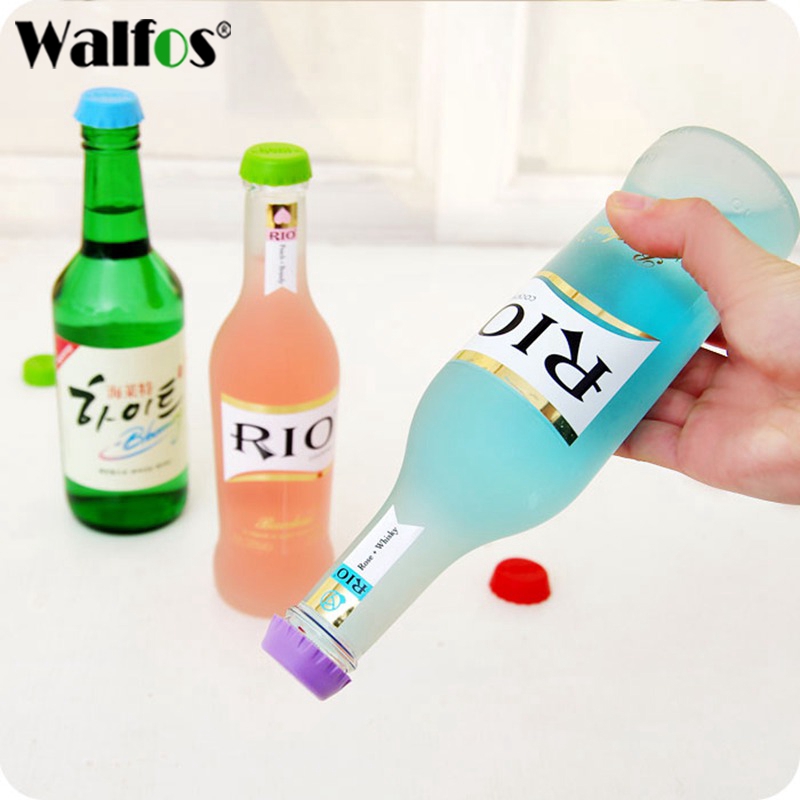 Walfos 3 mảnh nắp chai silicone nhà bếp đầy màu sắc