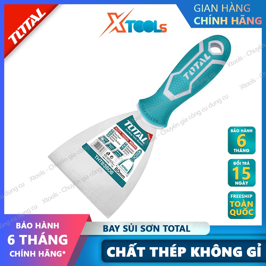 Dao cạo sơn cán ngắn TOTAL, bay sủi sơn, cạo sàn, cạo tường, đa chức năng hợp kim nhôm bền chắc, tay cầm chống trượt
