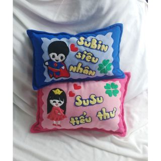 Bộ 2 gối nằm handmade công chúa và siêu nhân