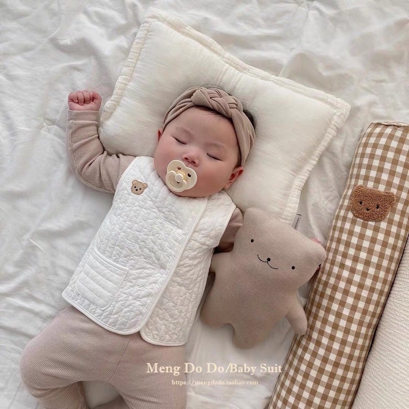 GỐI ÔM GẤU TEDDY - size 20x80 - Cotton linen