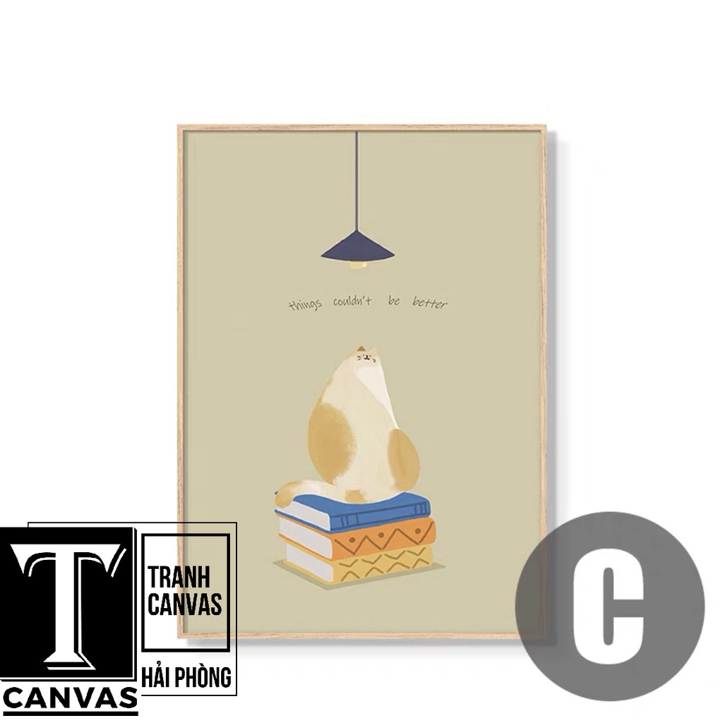 Tranh canvas treo tường phòng khách, tranh hiện đại nghệ thuật tranh vẽ yên bình 01-03