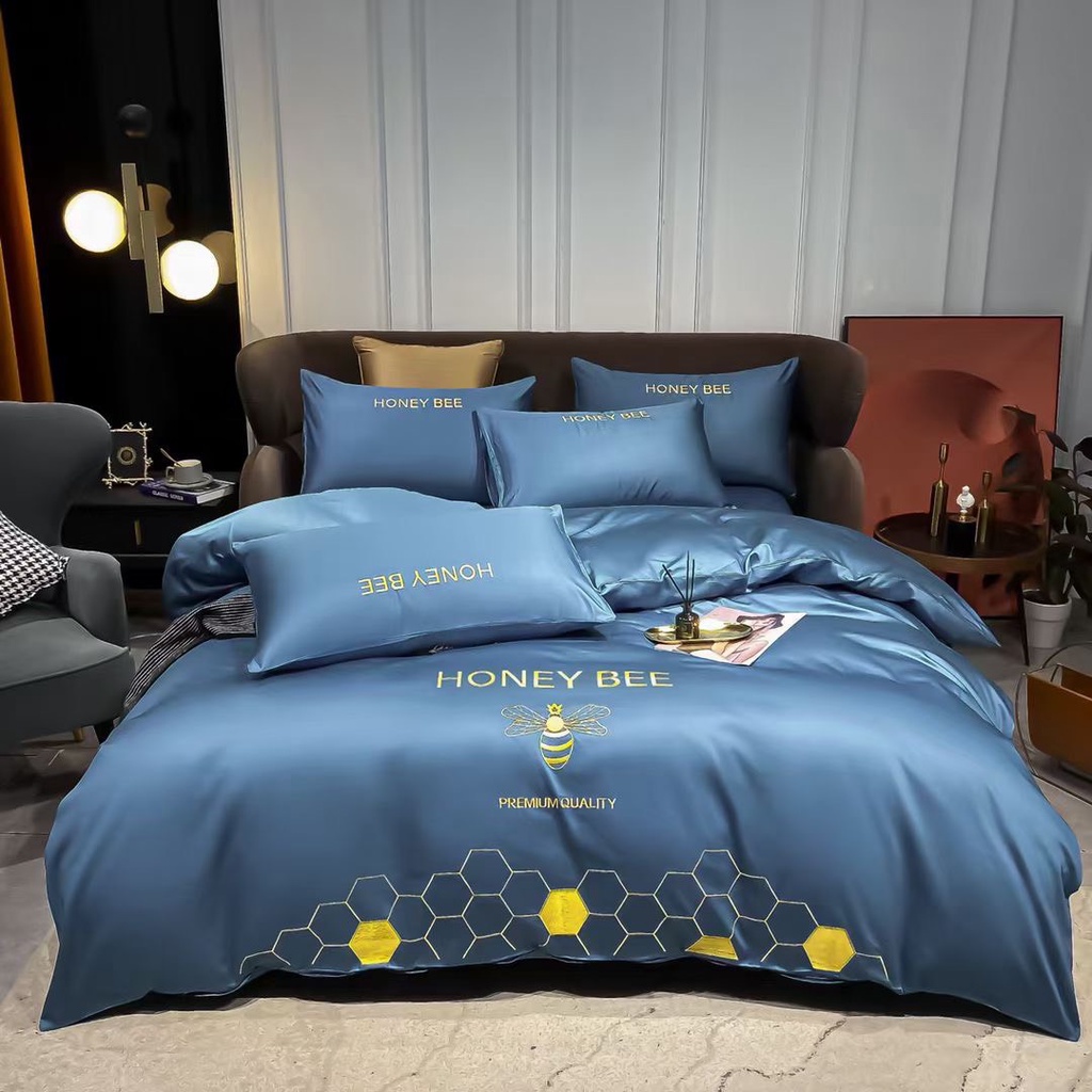 Bộ chăn ga gối phi lụa M2T BEDDING Luxury phong cách hiện đại chất vải mát đủ kích thước và màu sắc