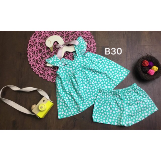 Combo Bộ thun ngắn bánh bèo bé gái